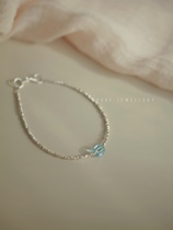 Hygge Natural Faceted Topaz Small Square Broken Silver Bracelet November Birthstone Gift for Best Friend