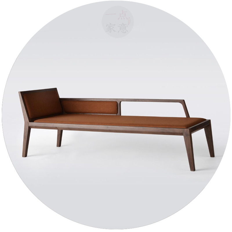 Zen modern Chinese style solid wood chaise longue bedroom retro high-end beauty bed B&B hotel balcony leisure lounge chair