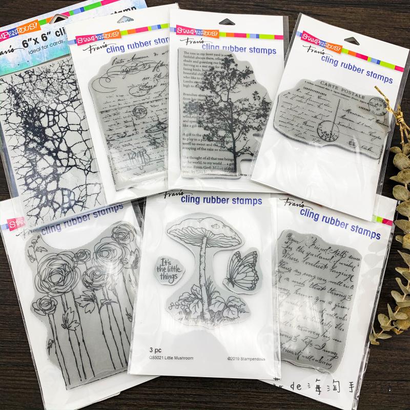 Spot Stampendous imported rubber rubber seal cracked tree postcard handwritten English