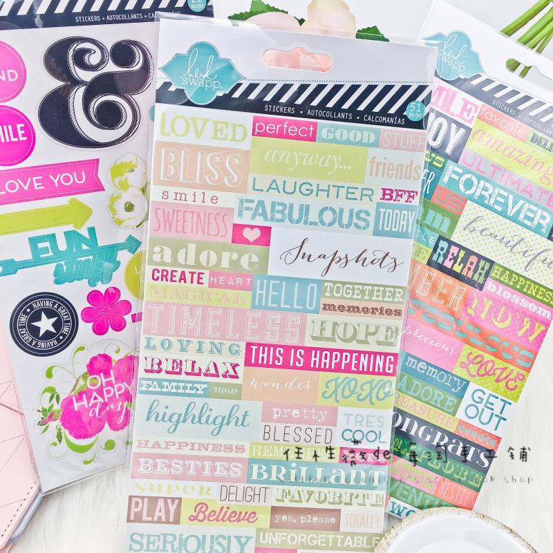 Spot heidi swapp English letter sentence sticker flower sticker European and American wind hand bill decoration