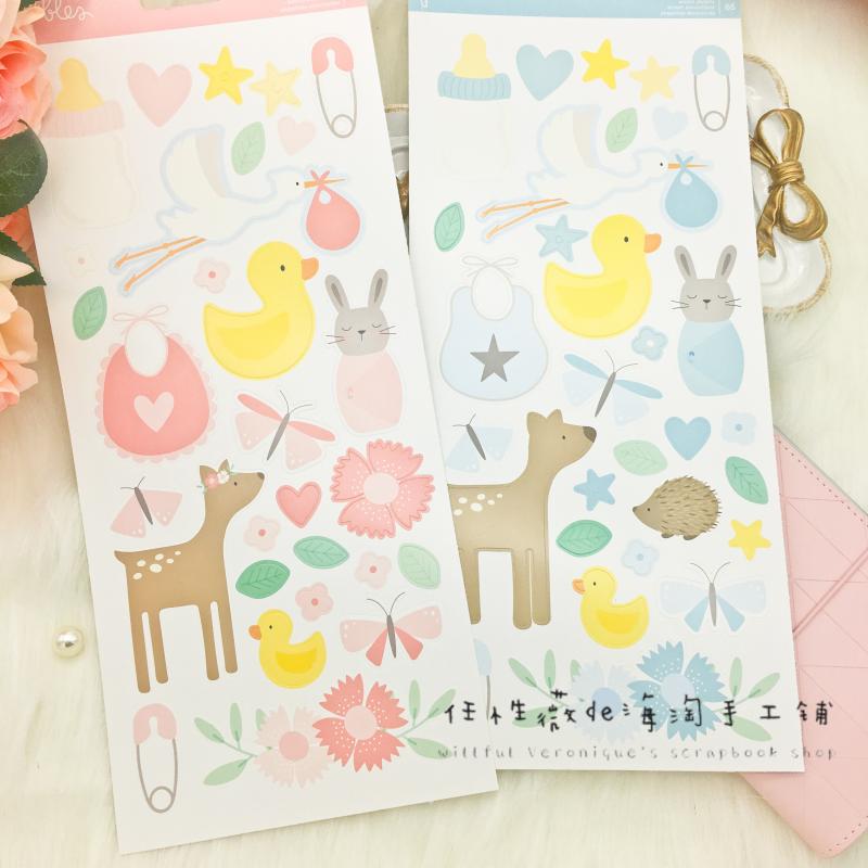 Spot American Crafts bronzed male baby girl stickers with sticker photo album Decorative Ensemble multiple