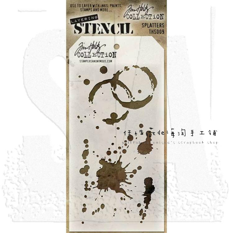 Tim Holtz Plastic Spray Drawing Masking Stencil Mold Splash Texture One of the Variety TimHoltz