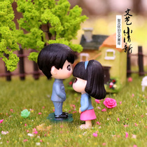 Retro literary couple Doll Doll hardware doll decoration desktop Moss micro landscape bonsai cake decorations