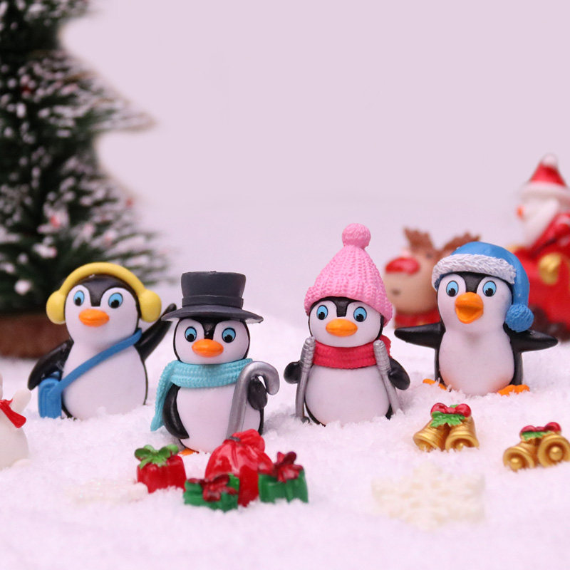 Cute Winter Dress Penguin Family Handmade Boy Desktop Small Swing Piece Blind Box Blind Bag Christmas Gift Small Gift 