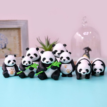 Giant panda ornaments cute fat cute panda family micro landscape multi-meat potted material cake desktop decorations