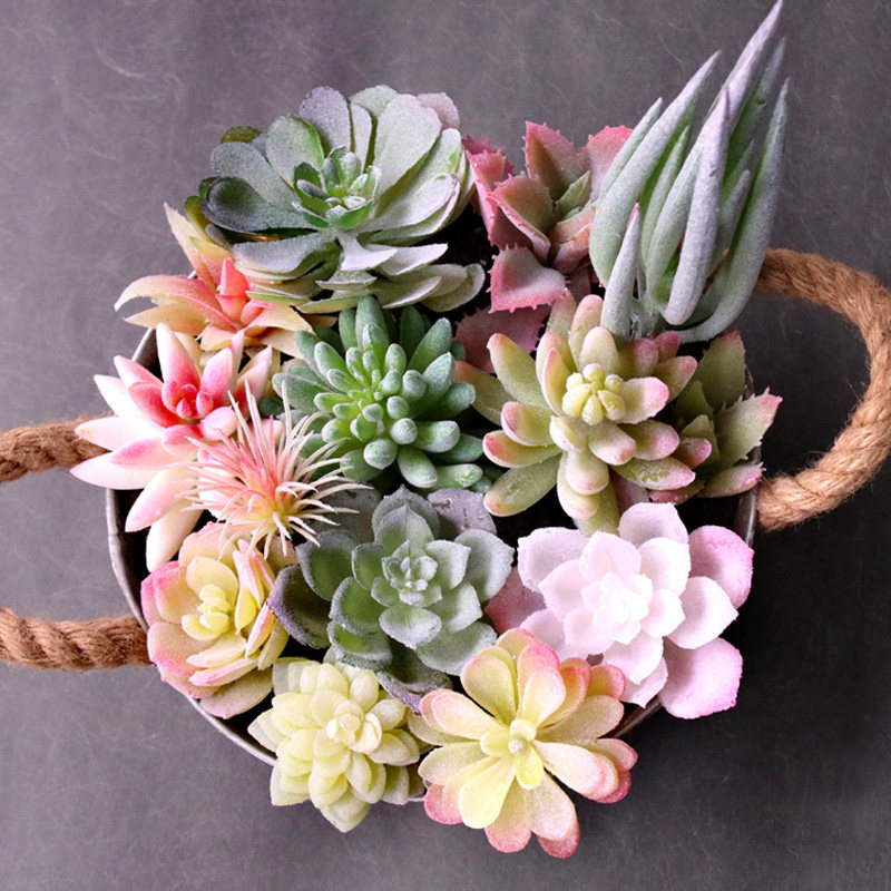 Simulation multi-meat plant false flower indoor table background wall decoration simulation flower green planting wall simulation plant decoration