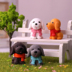 Puppy búp bê đồ trang trí Dễ thương phim hoạt hình dài tai khăn pug con chó bức tượng máy tính để bàn trong chậu trang trí bánh dcor phòng ngủ nhỏ không giường Trang trí nội thất