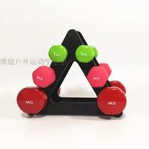 Gym home indoor small storage rack triangular leaf bone rotating lady children dumbbell supporting equipment