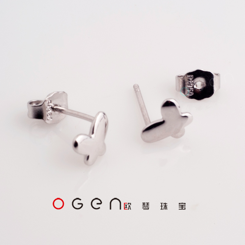 PT 950 Platinum Boutique Butterfly earrings for Men's Lady Valentine's Day Occian Jewelry Spot
