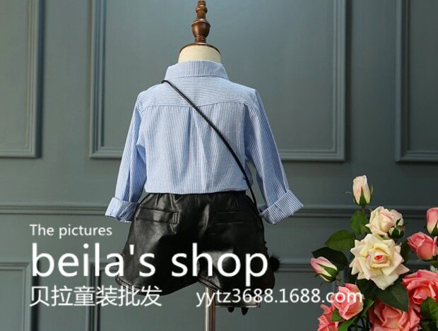 Chemise fille à manche longue en coton - Ref 2085082 Image 3