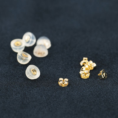 Hengyun Leaf Pure 14K gold plastic gold-coated anti-slip ear studs, all-gold ear plugs and earrings accessories