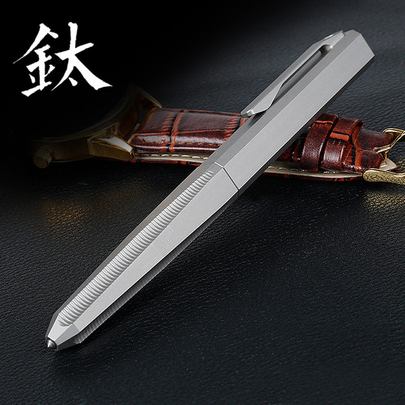 Titanium Alloy Tactical Pen Tungsten Steel Head Breaking Window Court-signed Middle Sex Pen Carry-on accessories Lettering-Taobao