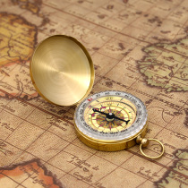 Brass compass G50 gold flap luminous compass pure copper pocket watch Guide