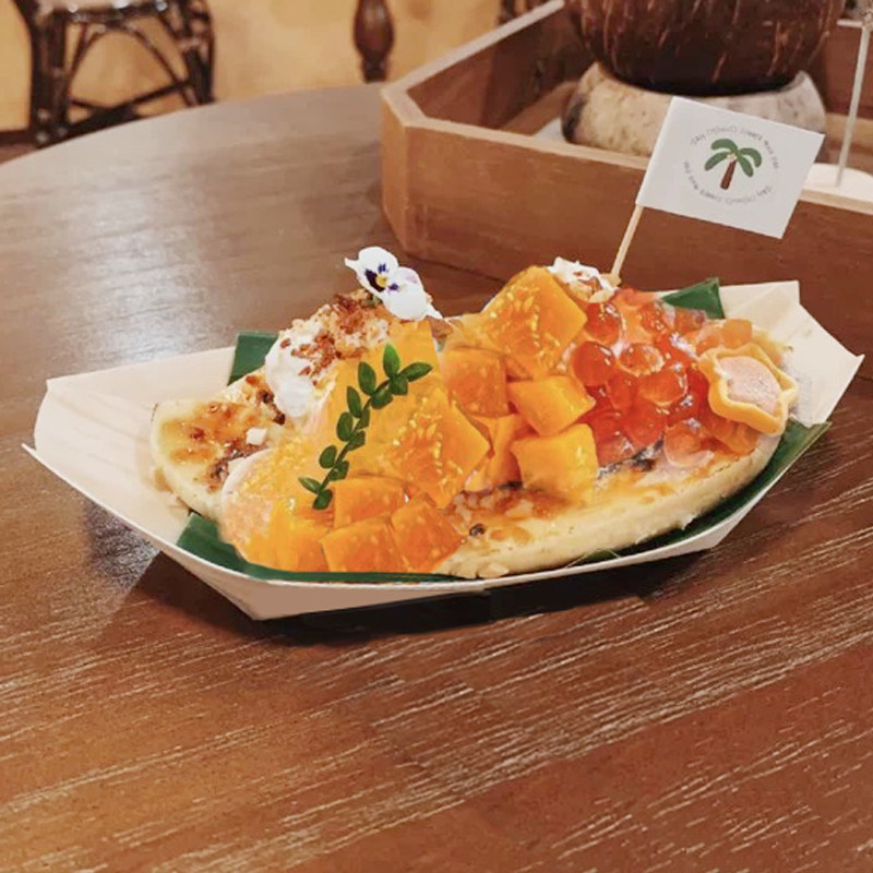 One-time paper boat box wooden boat boat wooden boat boat-shaped dessert tableware Japanese-style boat food-grade dessert packing box