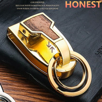 HONEST car wear belt waist hanging metal Ebony keychain mens simple creative personality gift