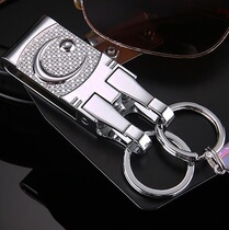 Korean version of the new mens waist hanging Belt metal double ring key chain car pendant father creative gift