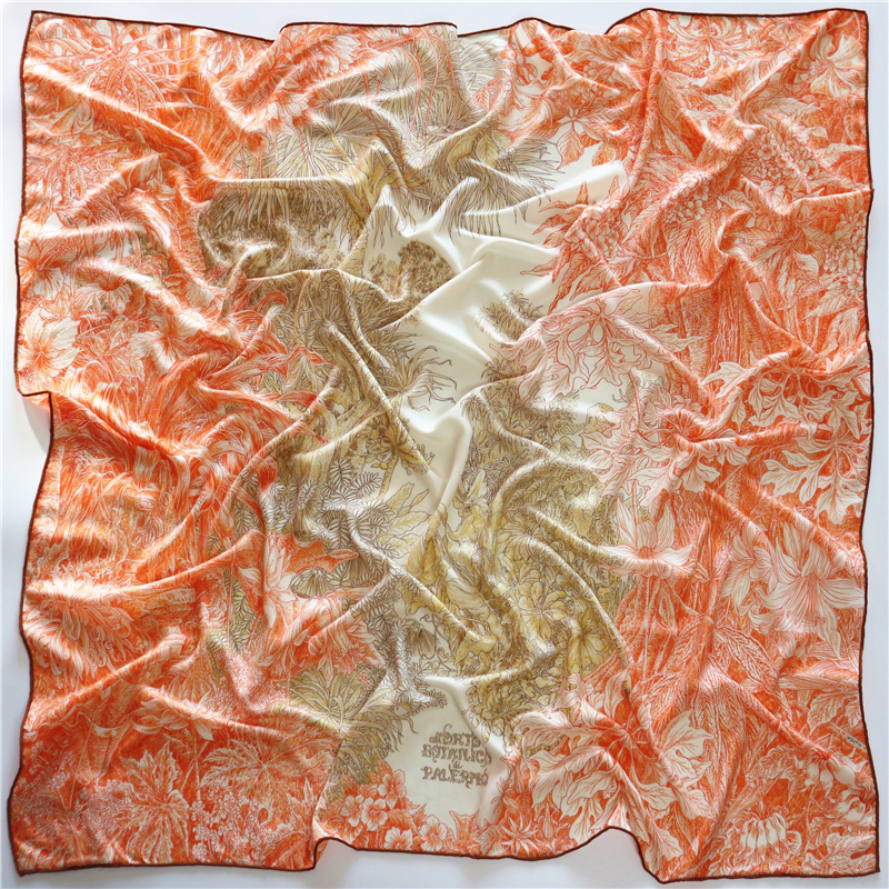 Top-Quality Palermo Botanical Garden European and American High-End Silk Cashmere Scarf, Suitable for Air-Conditioned Rooms, Shawl, Silk Scarf, Large Square Scarf