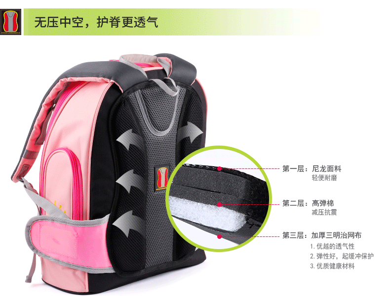 Tiến sĩ Jiang quầy xác thực túi bảo vệ sườn núi cuốn sách học sinh túi 1-3 cô gái lớp S mã Z1100035 - Túi bé / Ba lô / Hành lý balo cho bé trai mẫu giáo
