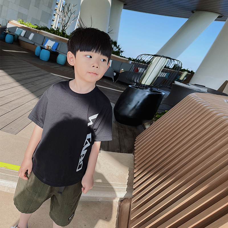 Bobo Pig Boy Clothing Boy Short Sleeve T-shirt Slim Fit Summer Dress CUHK Child Pure Cotton Casual Baby Blouse