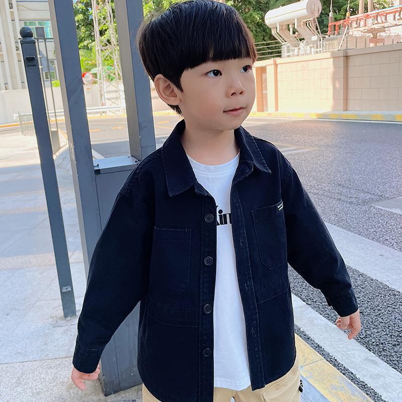 Bobo Pig Boy Clothing Boy Spring Autumn New Split Shirt Foreign Korean Version CUHK Child Long Sleeve Fashion Boomer Shirt