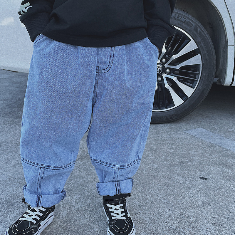 (20% Off) Boys' Spring Jeans Korean Version Middle-aged Children's Fashion Baby Children's Casual Trendy Pants