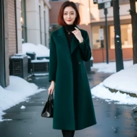 Двусторонная кашемировая демисезонная куртка, длинный шерстяной костюм, средней длины