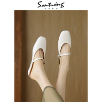 Japan ULOVAZN-The new rice white Baotou in the spring new rice white Baotou with Mary Jen Half slipper female