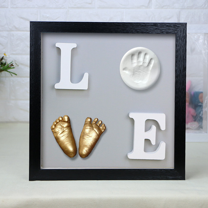 That child baby three-dimensional hand and foot print hand mold hand and foot print mud full moon one hundred days old baby birth souvenir