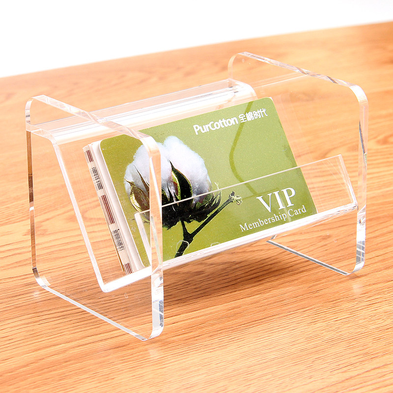 Creative desk face acrylic business card stand transparent high-end business card holder storage box business card shelf table