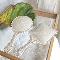 Hand-held makeup mirror Net Red Girl heart portable retro cute portable dormitory students hand handle small mirror