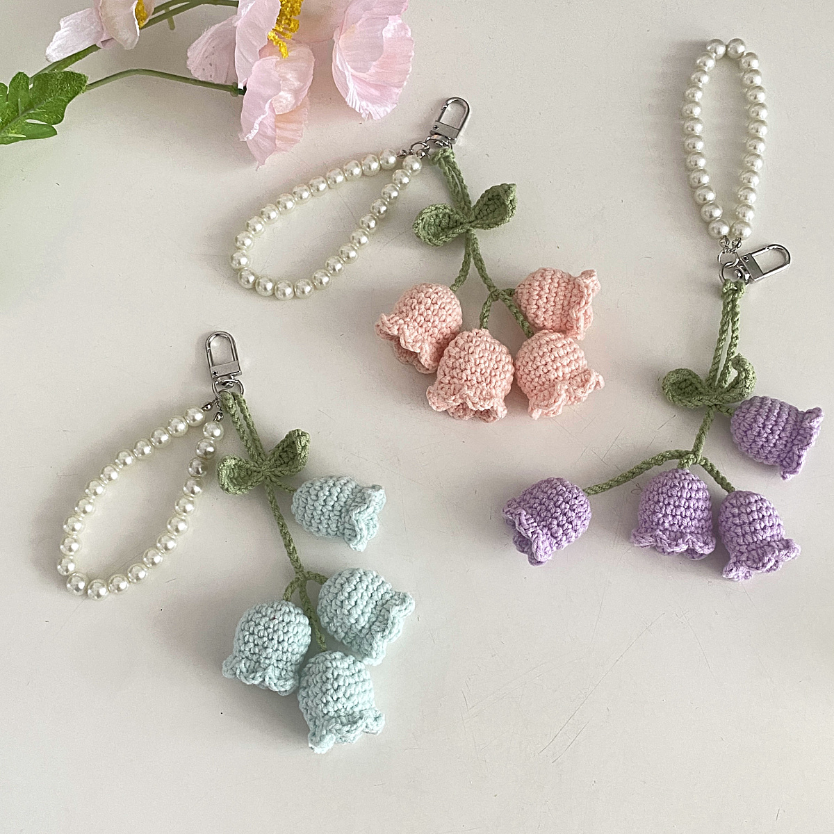 Cute Flower Yarn Women's Keychain display picture 6