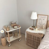 ins cart coffee table movable corner few living room sofa cabinet small bed side table creative shelf double layer