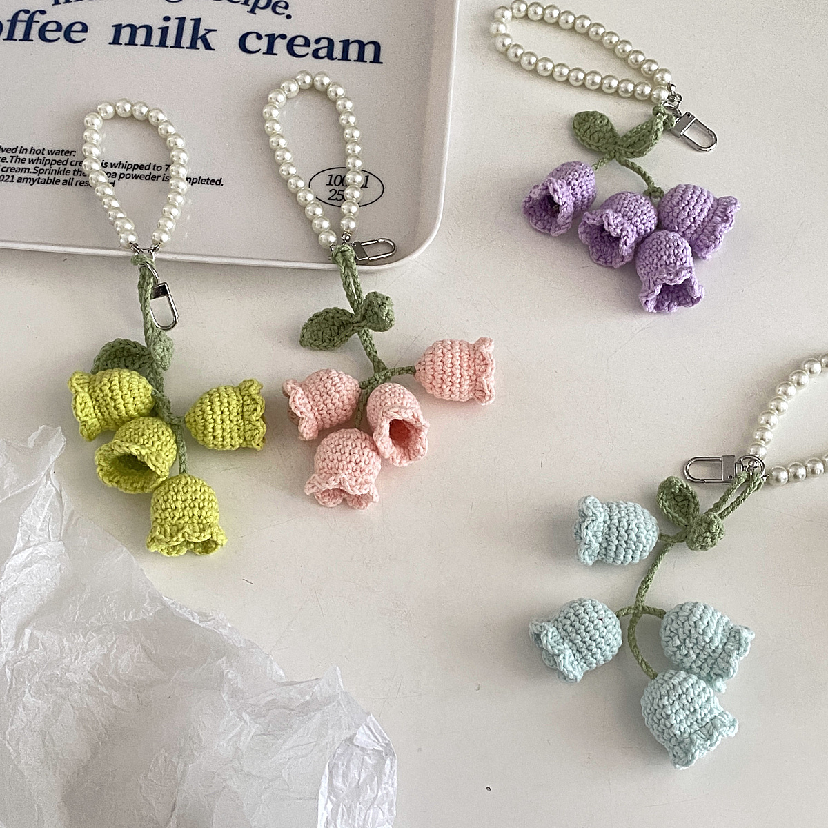 Cute Flower Yarn Women's Keychain display picture 9