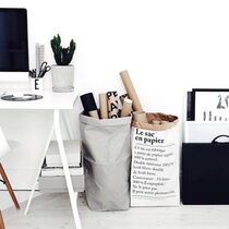 ins paper bag Nordic English cowhide toys clothing home decoration props storage double bag finishing frame