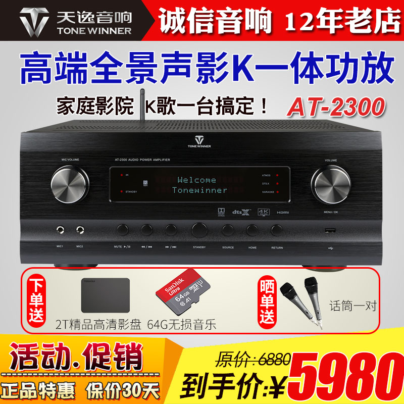 Winner Tianyi AT-2300 New Dolby Atmos DTS Cinema Multichannel High Power Shadow K Power Amplifier