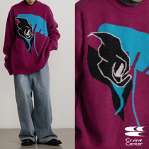 (ChaoWOO Exclusive) CryingCenter Horse Hooed Turtle Back Round neckline Knitted Sweater Crying Center