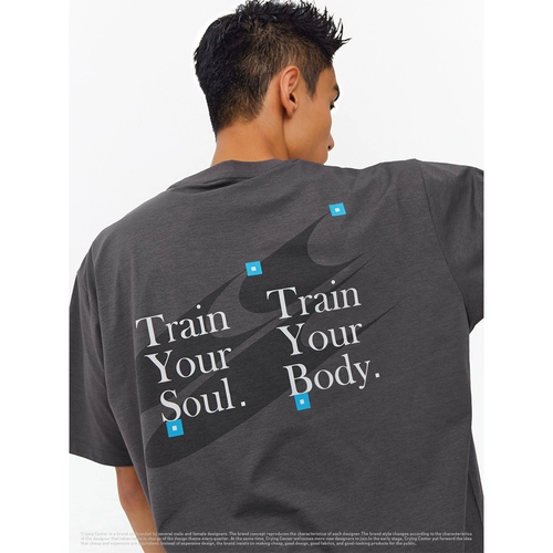 CryingCenter Беговая дорожка для бадминтона с разметкой тренировочной футболки с короткими рукавами, нейтральная быстросохнущая сухая легкая тренировочная одежда