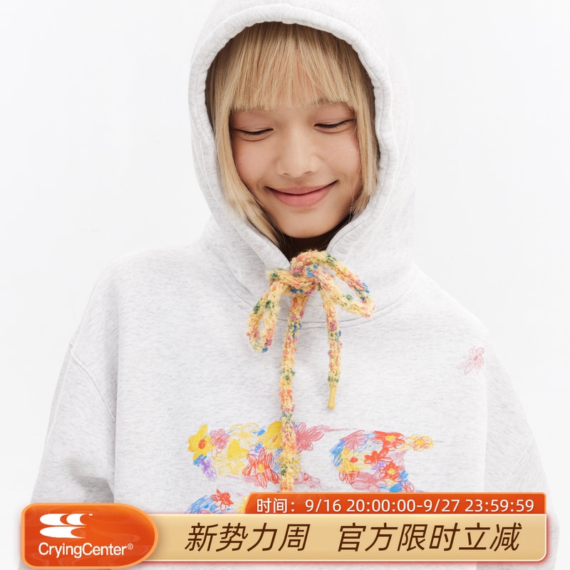 Cryingcenter Hand-Painted Garden 3C Drawstring Fleece Hoodie Crying Center Cryingcenter Hand-Painted Garden 3C Drawstring Fleece Hoodie Crying Center