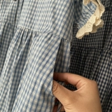 Синее цветное летнее платье, длинная юбка, свободный крой, короткий рукав, средней длины