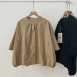 Японская хлопковая летняя короткая ретро рубашка, в западном стиле