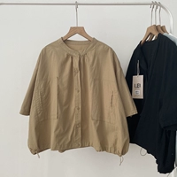 Японская хлопковая летняя короткая ретро рубашка, в западном стиле