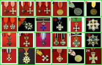 Second World War Medal Series Medals: French Knights Hohenzollern Freedom of Finland etc.