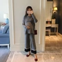 Phụ nữ mang bầu AROOM diện đồ thời trang thu đông diện quần hai dây đan bên hông màu quần ống rộng 2018 phiên bản Hàn Quốc mới đầm bầu dự tiệc cao cấp