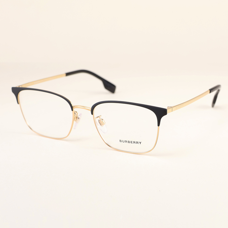 Burberry Burberry Eyeglass Frame 0Be1338D Men's Large Frame Gold-Rimmed Eyebrow-Shaped Prescription Frame