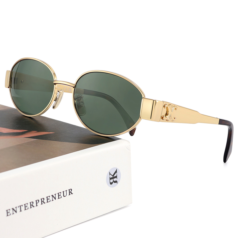 Celine Sunglasses Lisa Same Style Oval Metal Fashion Hot-Selling Sunglasses Cl40235U Arc De Triomphe