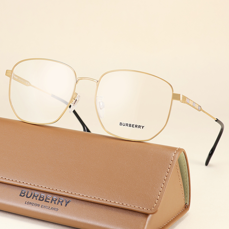 Burberry Eyeglass Frame Be1352D Burberry Gold-Rimmed Square Frame Slimming Prescription Glasses for Men and Women Burberry Eyeglass Frame Be1352D Burberry Gold-Rimmed Square Frame Slimming Prescription Glasses for Men and Women