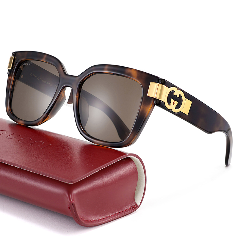 Gucci Gucci Gg1690Sk Sunglasses Double g Gold Label Large Square Frame Unisex Street Style Fashion Sun Protection Sunglasses