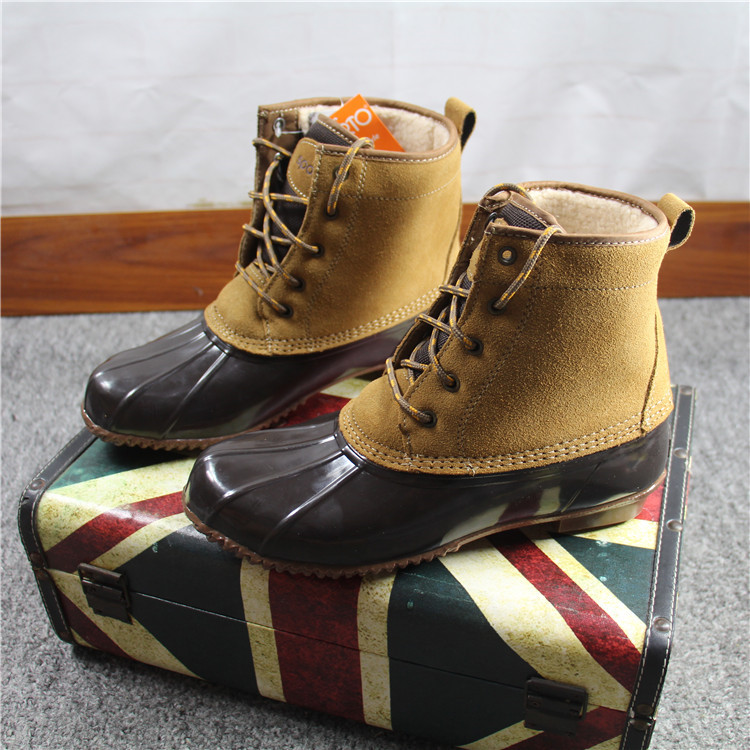 Pure Raw High-end Bull Stock Waterproof Hunting Duck Boots Multifunction Field Fishing Boots Genuine Leather Plus Suede Warm Male Boots