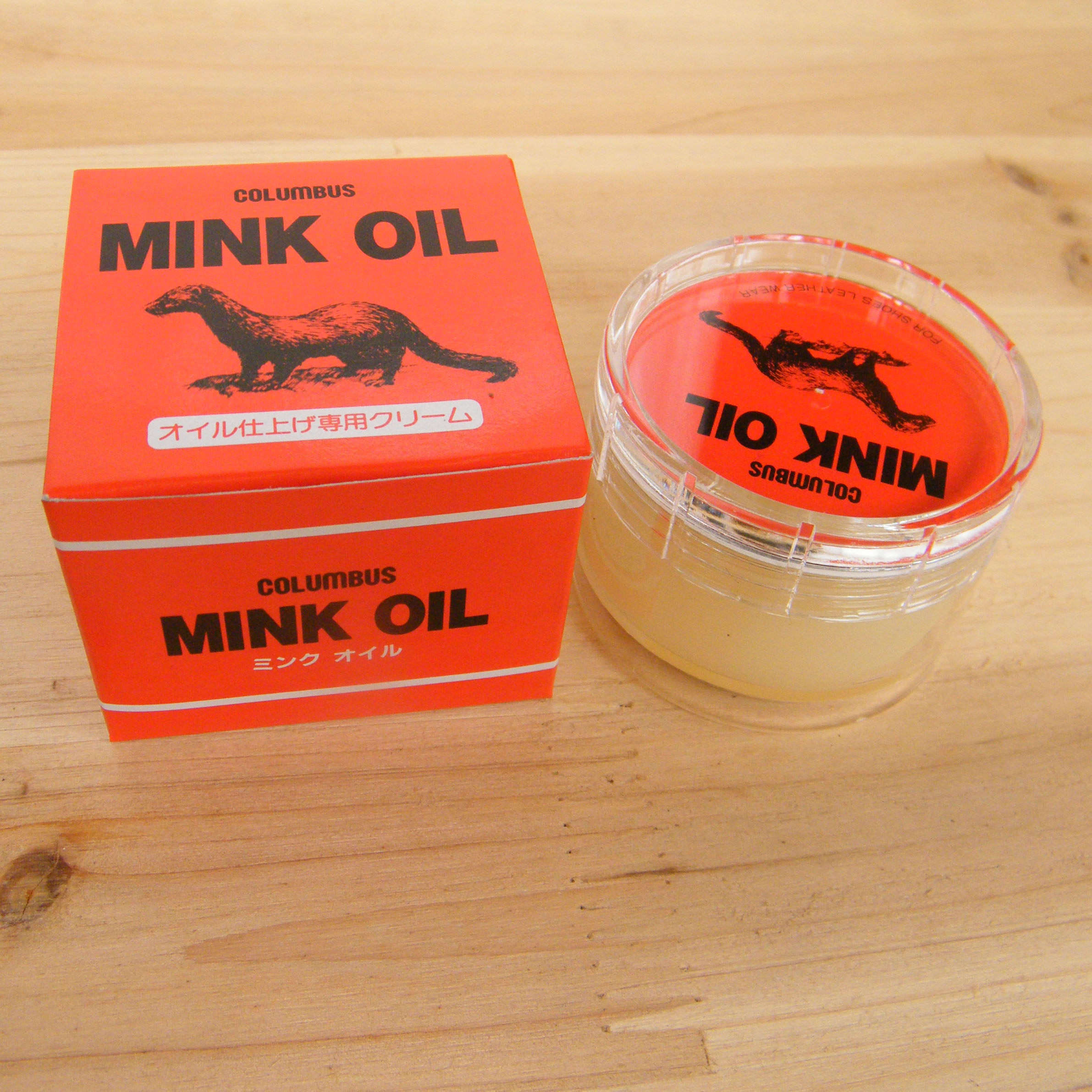 Japan imported COLUMBUS Columbs MINK OIL Yellow Wolf fat cream Red Wing Shoe Polish shoe wax