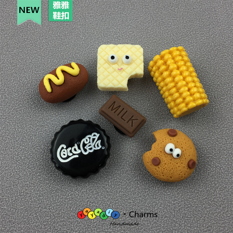 Cornbread Biscuit Shoe Charms Compatible with Crocs DIY Accessories, Detachable Shoe Decorations